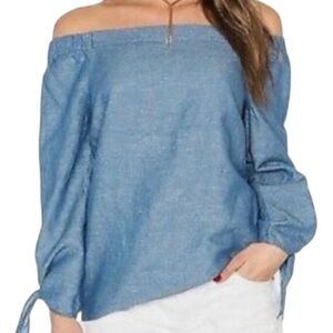 Free People Denim Blue Top